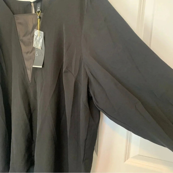 New! Lane Bryant 6th Lane Black hi-low Tunic Top long line Flowy blouse 28 4X - Picture 6 of 13